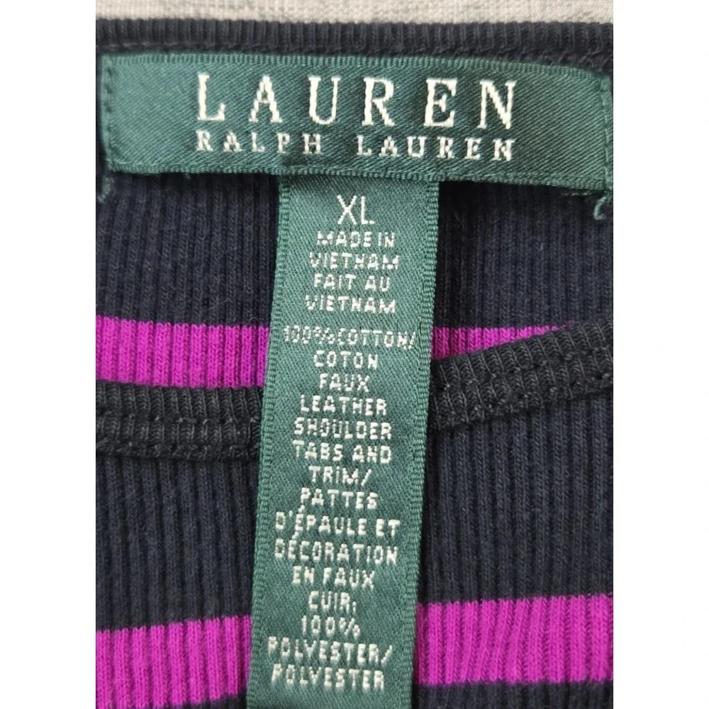 Lauren Ralph Lauren Women's Ribbed Long Sleeve Shirt wih Zipper Details XL - Picture 5 of 9